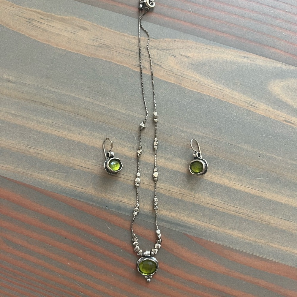 Vintage Silpada Silver and Green Jewelry Set